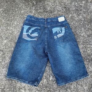 Ecko Unltd Shorts Mens 40 Blue Denim  Jorts Baggy Skater Y2K Hip Hop Rap Rhino